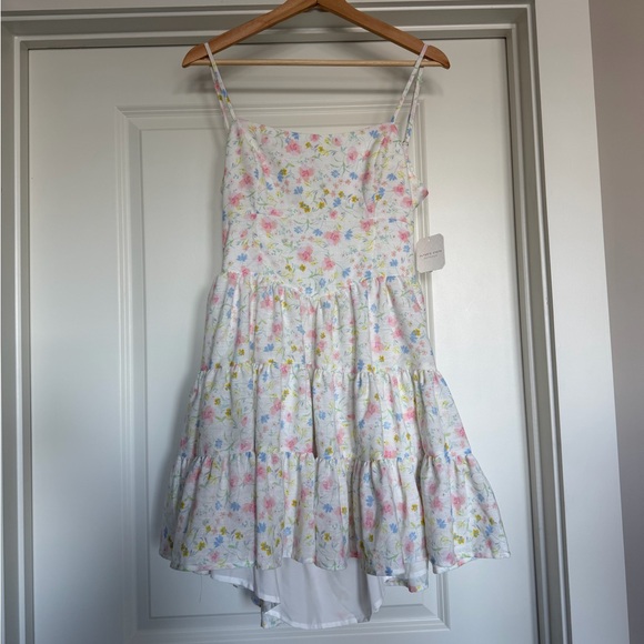 Altar’d State Eliza Floral Mini Dress M White Boho Tie Back Sundress - Picture 5 of 9